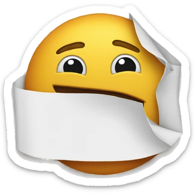 Chill face with a rolled of paper in its mouth  sticker