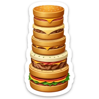A savory food tower built from stacked meats sticker