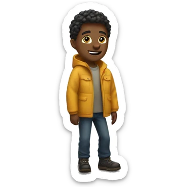 Person standing on mountain top sticker