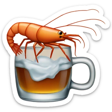 Shrimp drinking bourbon sticker