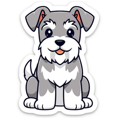 schnauzer dog cartoon sticker sticker