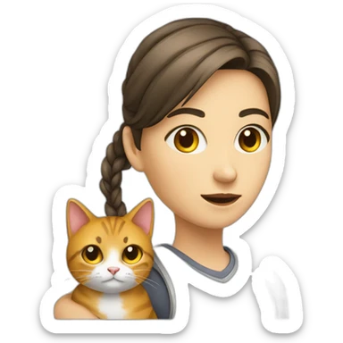 A girl with a cat, a programmer sticker