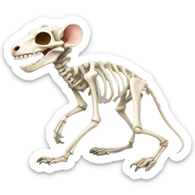 realistic rat skeleton  sticker