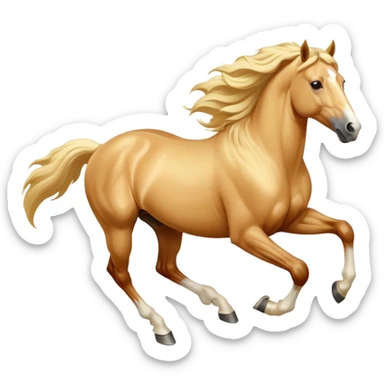 palomino horse running sticker