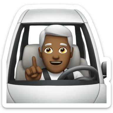 Man driving with loud music  sticker