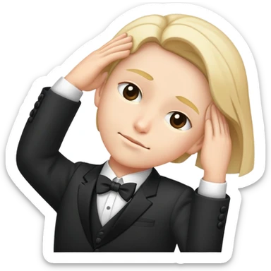 Hading a bow to someone sticker