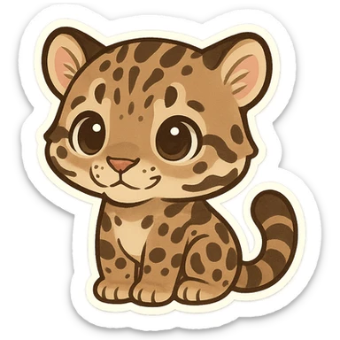 clouded leopard baby sticker