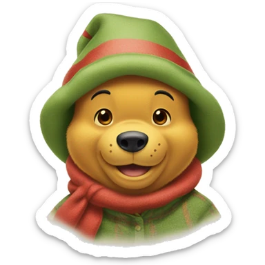 Christmas Winnie the Pooh  sticker
