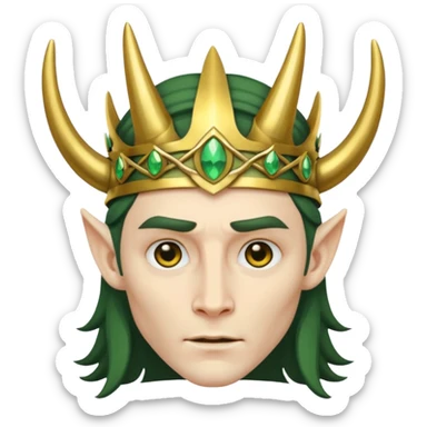 Loki with his horn crown sticker