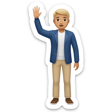 man full body waving sticker