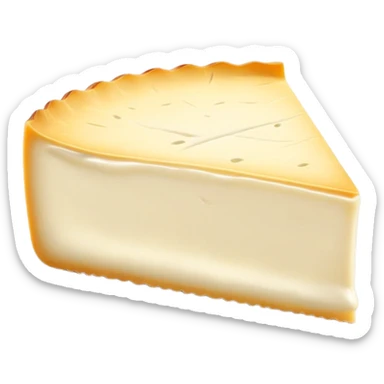 cinematic-realistic-brie-cheese-emoji,-featuring-a-creamy,-soft-ripened-cheese-with-a-delicate-rind-rendered-with-lifelike-detail-and-inviting,-natural-lighting. sticker