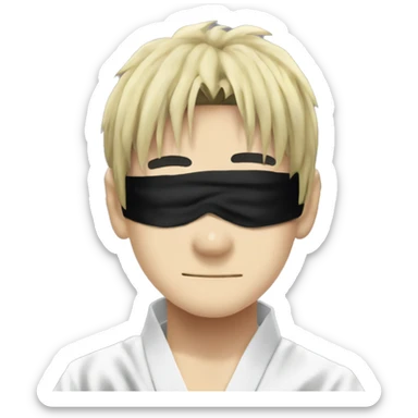 Satoru gojo with black blindfold from jujutsu kaisen sticker