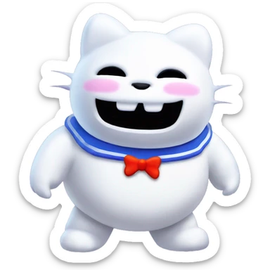stay puft marshmellow man cat lumpy space princess sticker