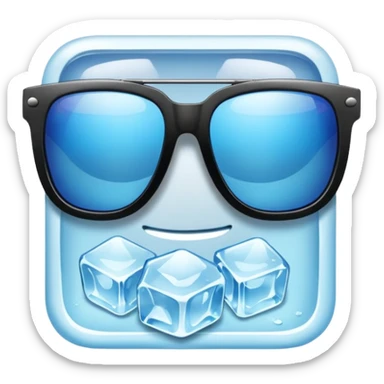 sunglasses with ice cube sticker