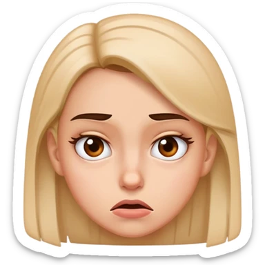 Girl with a super disgusted face sticker