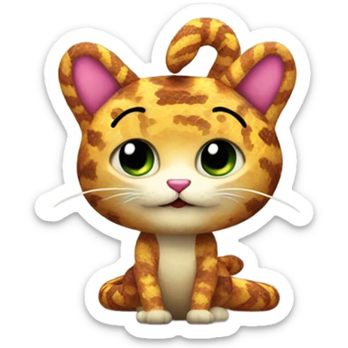 cute snake dressed as a cat sticker