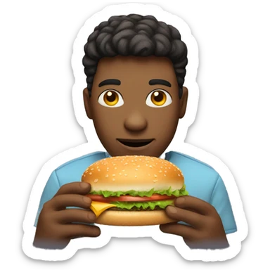 person holding burger and fountain drink sticker