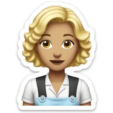 Waitress with blonde hair sticker