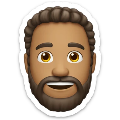 chico rapado y con barba riendose sticker