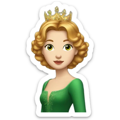 Russian Queen anastasia with ginger medium hair, green eyes sticker