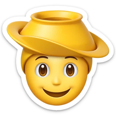 Emoji with upside down funnel on head sticker
