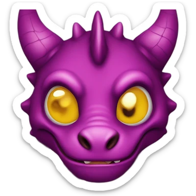 burgundy dragon with a yellow and a violet eye sticker