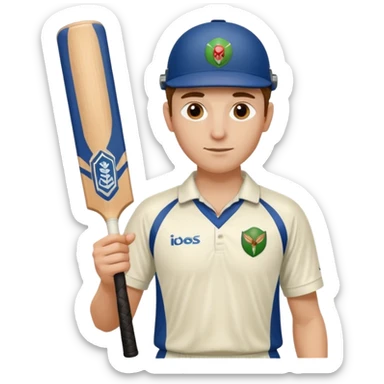 Cricketer with Cricket Bat sticker