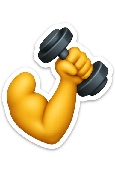 EMOJI STILE IPHONE DI UN BICIPITE CON MANUBRIO DA PALESTRA sticker