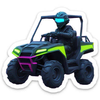 cyber punk UTV neon with driver sticker