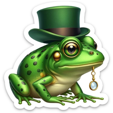Frog being posh sticker