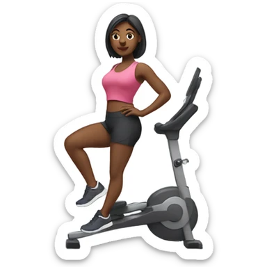 lady working out sticker