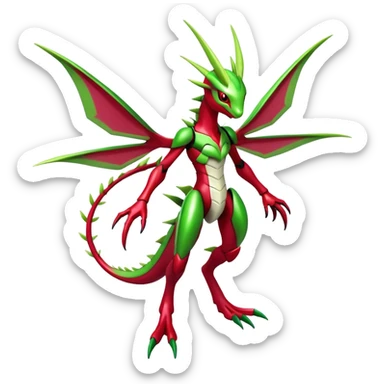  Cool Edgy Shiny Futuristic Ethereal Legendary Scizor-Digimon-Schyther-Flygon-hybrid full body sticker