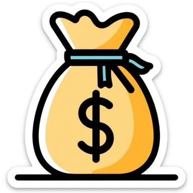 money bag with dollar sign sticker