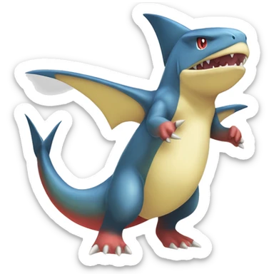 Sharpedo-Charmeleon-Gible-Larvitar-Fakémon Full Body sticker