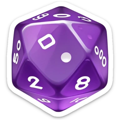 purple d20 dice sticker