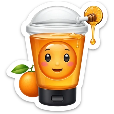 a skincare tube with orange honey inside sticker