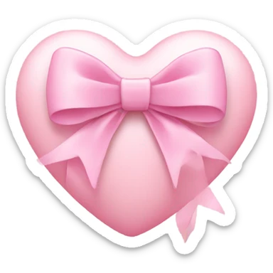  light pink heart with  light pink bow on it sticker