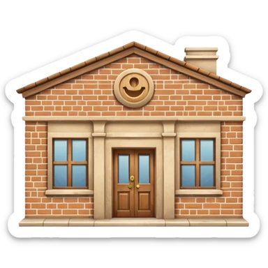 Beige bookshop building  sticker