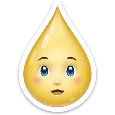I want a water squirt emoji but its colored a yellowish white but mostly white sticker