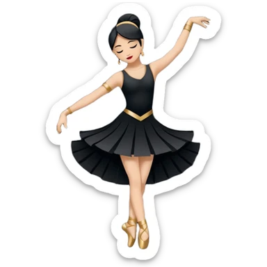 South (S): "dancer_south: Create a minimal flat-vector dancer icon facing south. Pose rotated to face down, suggesting downward movement. Black stroke 2px on transparent background, square canvas 1:1, SVG vector style, no text or facial features." sticker