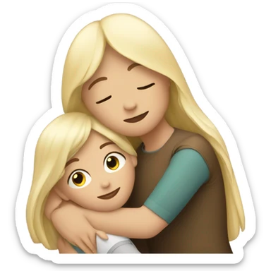 brunette girl hugs blonde  sticker