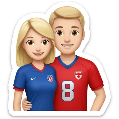 girlfriend supporting boyfriend at his football game  sticker