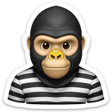 Gorilla in a robber outfit  sticker