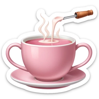 rose hot milk tea with tea cup ( no strraw) sticker