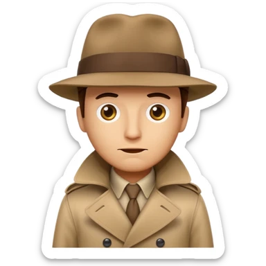 spam can wearing a fedora and trench coat, looking sneaky sticker