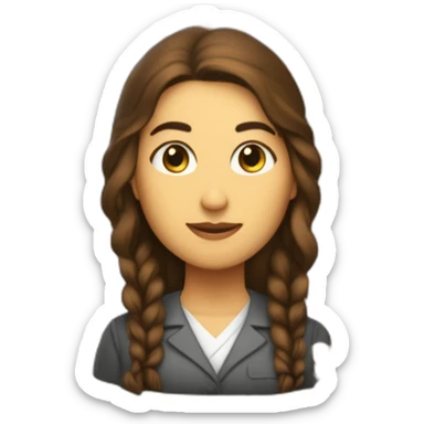 Thayrigalicia mujer conferencista pielmarron Cabellolargolisonegroflequillo sticker