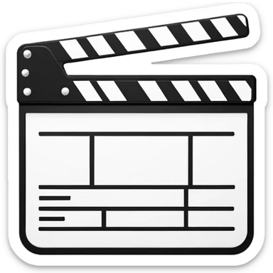 extreme minimalism clapperboard, single line drawing, barely recognizable outline sticker