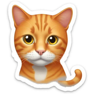 Orange cat with missing left eye sticker