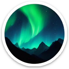 Aurora Borealis Circle Icon sticker