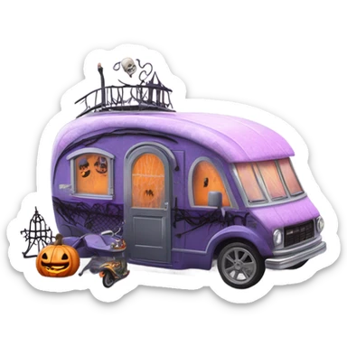 Haunted Barbie dream house Caravan motorbike tuk tuk  sticker